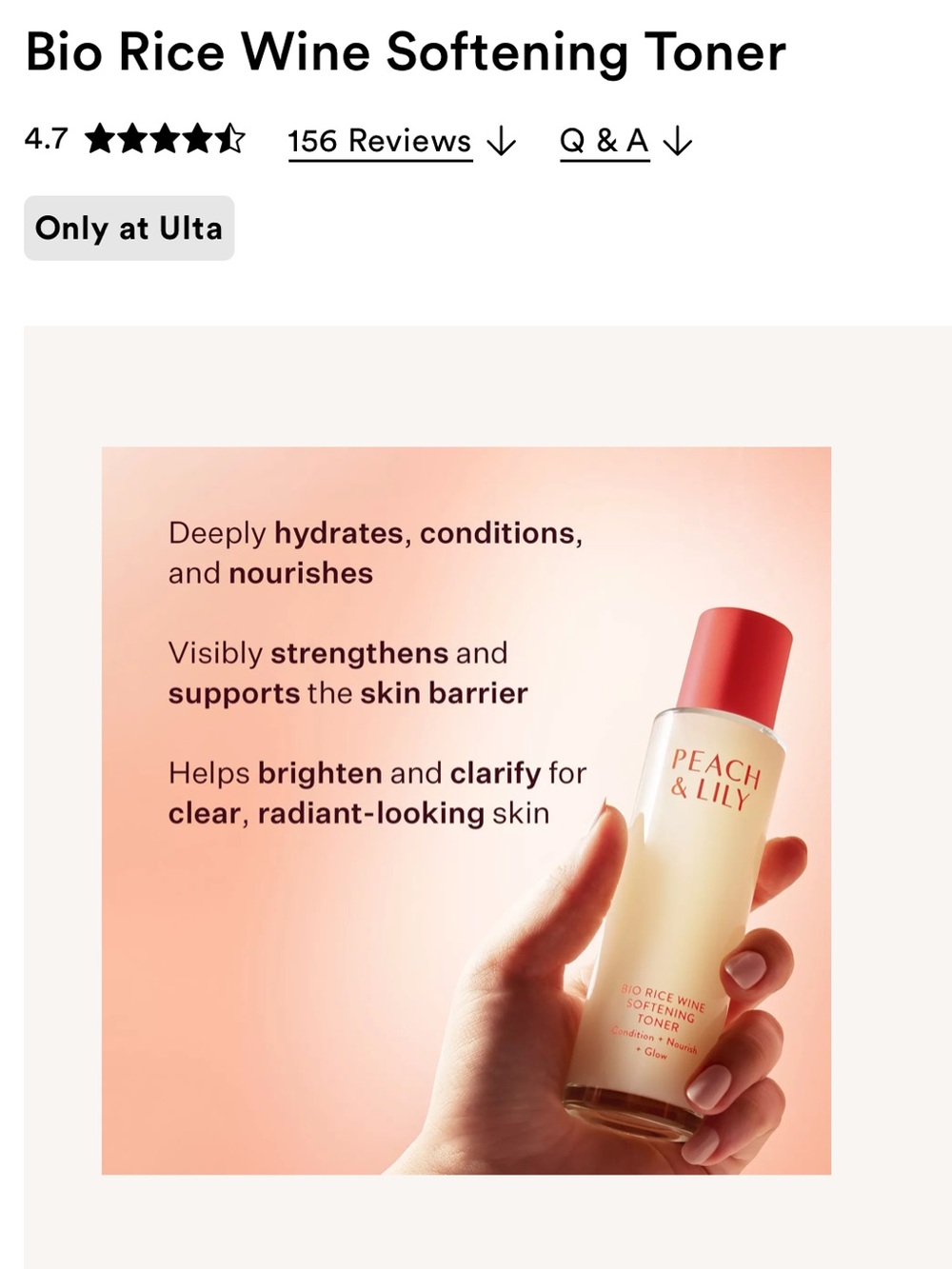 NEW IN BOX Peach & Lily Bio Rice Wine Softening Toner - Picture 5 of 6